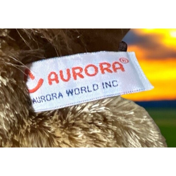 Aurora Flopsie Horse Plush 14” Laying Pony Stuffed Animal Brown Soft Toy - Picture 5 of 5